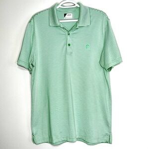 IZOD Golf Polo Shirt Stripe Green Medium